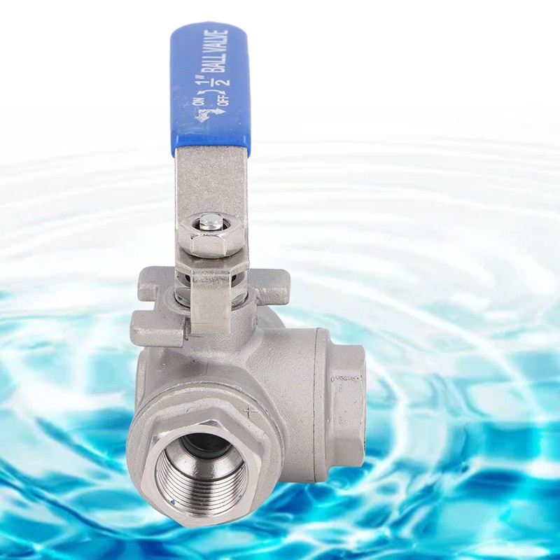 3 Way Ball Valve 1/2in DN15 304 Stainless Steel Female
