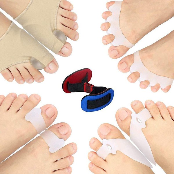 Toe Straightener Bunion Corrector, Bunion Splints,Bunion Relief Protector Sleeves Kit for Cure Pain in Big Toe Joint, Hammer Toe, Hallux Valgus, Tailors Bunion, Toe Separators, Foot Supports of Bunion Care 9 Pack