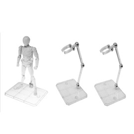WantsGin Assembly Action Figure Stand, Clear Adjustable Doll Display Stand, Compatible with 1/144 Toy (3-Pack)