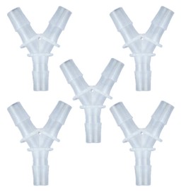 JENSWILL 5PCS 3/16" Hose Barb Fitting Equal Barbed Y Shaped 3 Way Plastic Pipe Connectors Joint Splicer Mender Adapter Union for Air Line Tubing