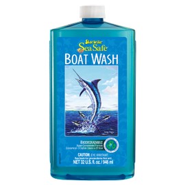 STAR BRITE Sea Safe Boat Wash – Super Concentrated, Biodegradable Formula – Gently Removes Dirt, Grime, Salt Without Stripping Wax or Polish – Designed for All Boat Surfaces 32 OZ (089732PW)