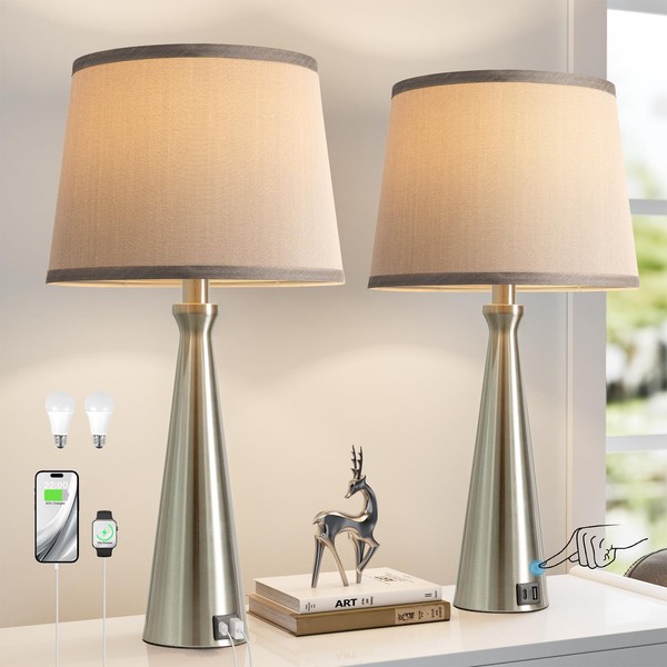 Seealle Modern Table Lamps Set of 2 - Touch Bedside