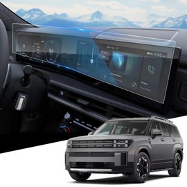 WEIPIN For 2024~2025 Santa Fe (SE/SEL/XRT/Limited/Calligraphy) Screen Protector 12.3 Inch All-in-One Glossy Tempered Glass Touchscreen *1 Accessories 9H Hardness Glass - No More Scratch&Fingerprint