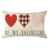 Ogiselestyle Be My Valentine Love Hearts Throw Pillow Cover, 12 x 20 Inch Valentine's Day Anniversary Cushion Case Decoration for Sofa Couch