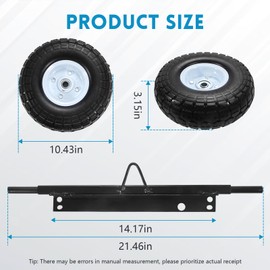 Queencar Generator Wheel Kit Compatible With Honda EU3000IS, Durable Construction, Low Maintenance, Black