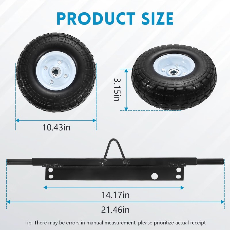 Queencar Generator Wheel Kit Compatible With Honda EU3000IS, Durable Construction,