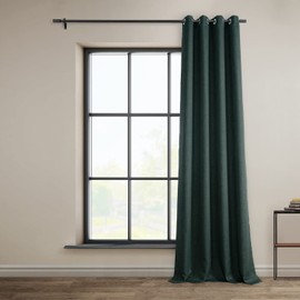 HPD Half Price Drapes Grommet Linen Curtains 84 Inches Long Room Darkening Curtains for Bedroom & Living Room (1 Panel), 50W x 84L, Focal Green