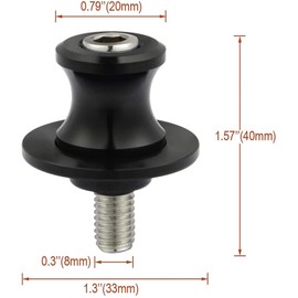 YIEBA Rear Swing Arm Holder - M8 Stand Aluminium Spool Swing Arm Bobbins Sliders Stand for Z900 2017-2022 (Black)