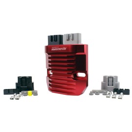RMSTATOR Red Machined Alum. Mosfet Regulator for Yamaha Royal Star Venture 1300 | V Star 110 | SR 400 | WR 250 | YZF R6 600 | YFZ R7 700 1999-2024 | 1D7-81960-00-00 / 1D7-81960-01-00 / 27D-81960-00-00