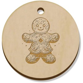 Azeeda 11 x 34mm 'Gingerbread Man' Wooden Pendants/Charms (PN00069628)