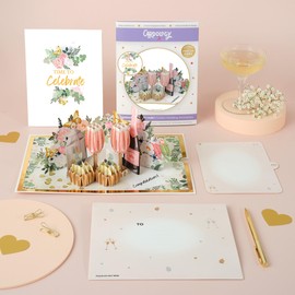Cardology - Wedding Celebration Pop Up Card | Perfect for Weddings, Engagements, Anniversaries and Celebrations | Handmade