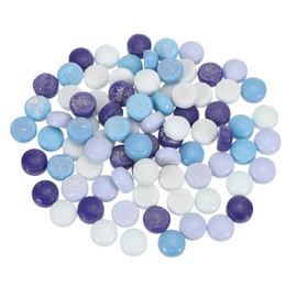 sourcing map 200g Round Mosaic Tiles for Crafts, 0.47 Inches Iridescent Mosaic Glass Pieces for DIY Art Making Supplies Home Decoration (Blue Multicolored)