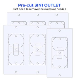 Outlet Insulation Draft Sealers, Electric Outlet Insulation Switch Socket Cover Pads EVA Foam Replacement Energy Saving Universal Gasket Plates (White, Single(40Pcs)+Double(10Pcs)+Triple(10Pcs))