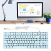 Gaming Keyboard USB Round 87 Keys Colorful Backlit Ergonomic Mechanical