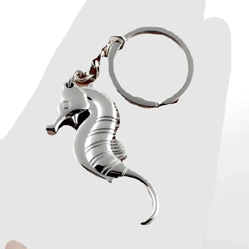 Freedale Decorative Seahorse Keychain, Metal Alloy Hippocampus Design, Ocean Theme