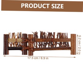 Mipcase Miniature Bamboo Fence Ornament Desktop Fence Decor for Micro Landscapes Delicate Woven Design Photo Prop for Crafts Home Decoration for Easy Storage