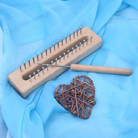 GLOGLOW Knitting Loom Hand Wooden Loom Knitting Board Yarn Weaving Machine Weaving with Elbow Crochet Hook for Knitter Craft Tool