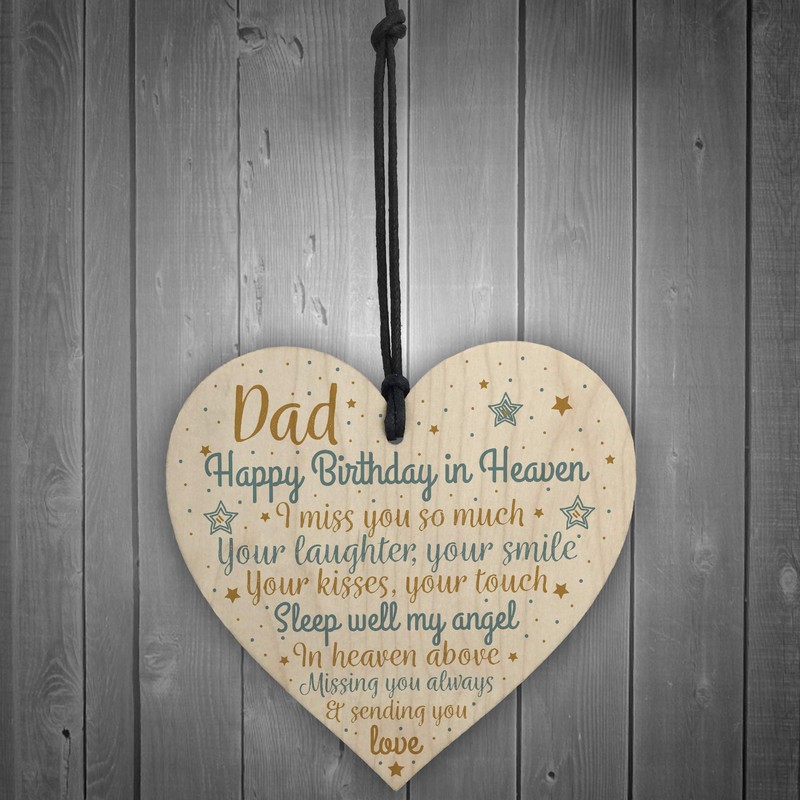 RED OCEAN DAD Angel Daddy Father Birthday Memorial Plaque Wooden
