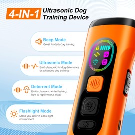 SEDULAN Dog Bark Deterrent Devices Anti Barking Device for Dogs Ultrasonic Bark Stopper Portable Dog Training Tool Indoor Outdoor Up to 50ft Correct Bad Behavior of Own or Neighbor's Dog (Orange)