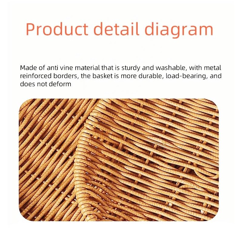 3-Pack Heart Imitation Rattan Picnic Basket Set Assorted Sizes
