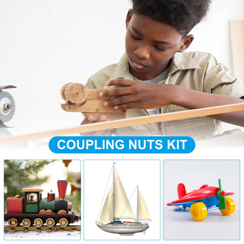 PATIKIL 60mm (2.4") Round Coupling Nuts Kit, M4 Threaded Connector