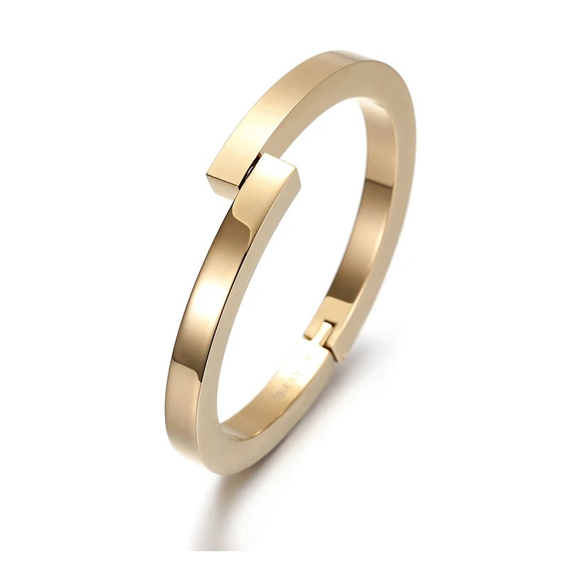 Stainless Steel Magnetic Clasp Plain BangleColor: Silver, Length: 6cm