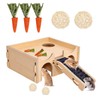 Kakveiai Hamsterhaus, Hölzernes Hamsterhaus, Holzhamster Habitat, Hamster Eckhaus, Hölzernes Hamsterhaus mit Leiter, Mehrzweck-Hamsterhaus aus natürlichem Holz mit hoher Dichte Hamstertunnel