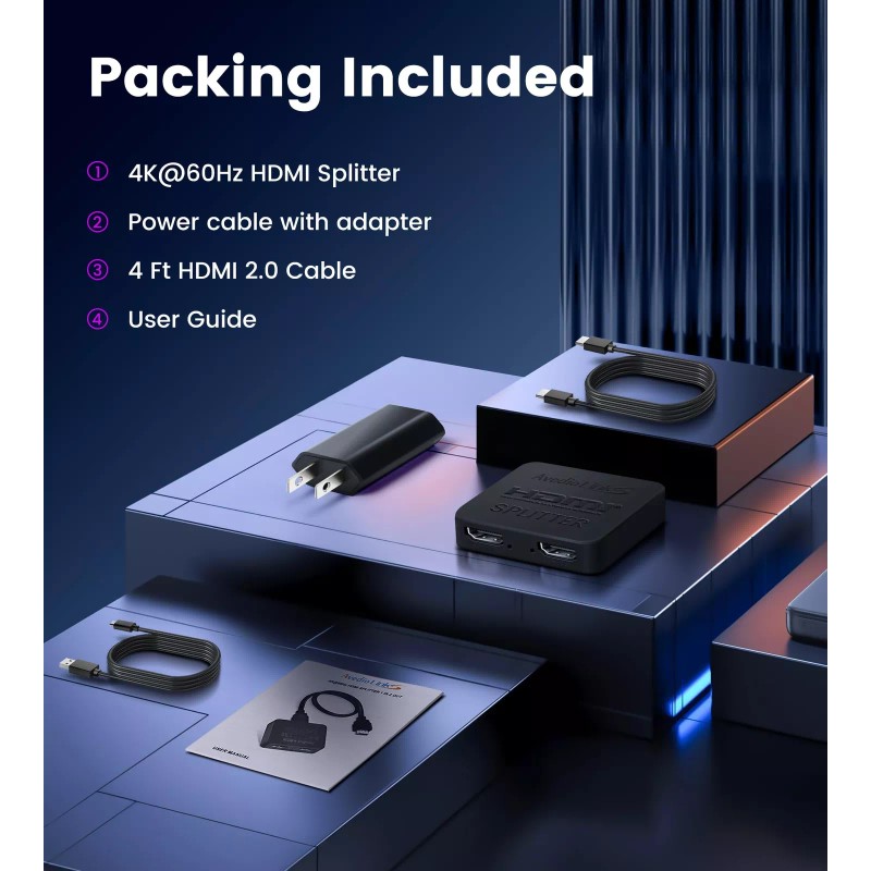Avedio Links 4K 60Hz HDMI Splitter 1 In 2 Out
