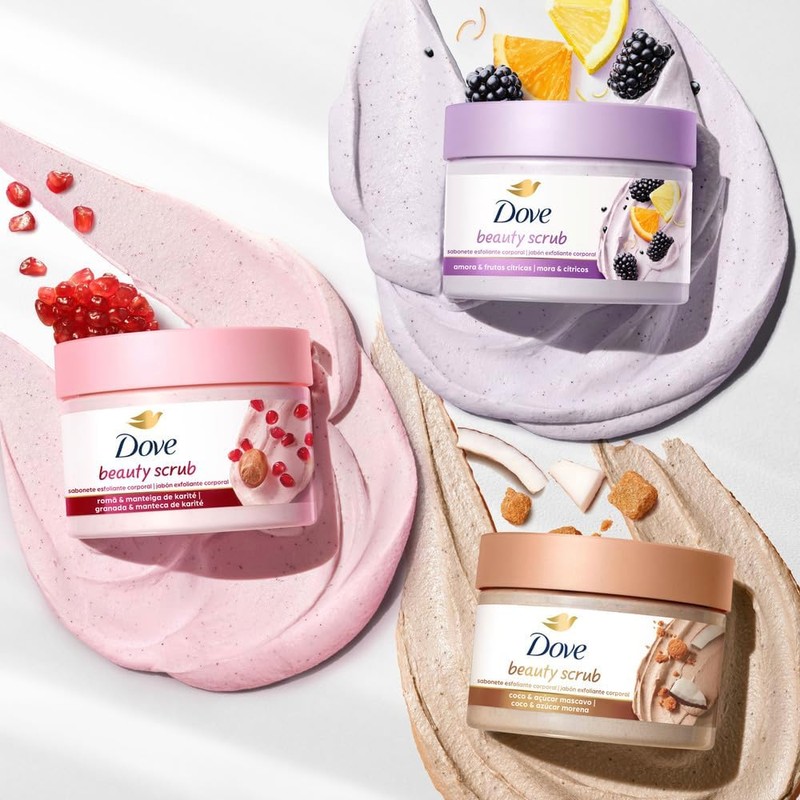 DOVE Beauty Scrub Jabón Exfoliante Corporal Coco y Azúcar Morena,