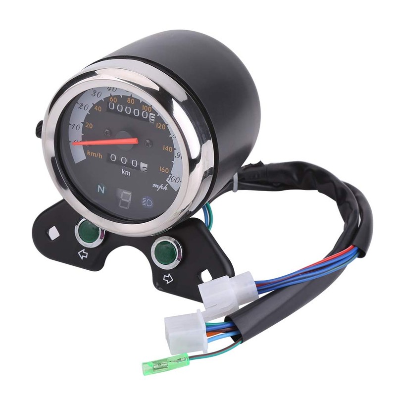 Universal Motorcycle Dual Speedometer with Gear Display and Backlight for