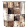Brown Shower Curtain Rust Rustic Modern Abstract Geometric Bathroom Set