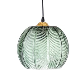 AOODU Green Glass Pendant Light Fixtures mid Century Modern Chandelier Globe Shade semi Flush Mount Ceiling Light Living Room Dining Room Bedroom Lounge Kitchen Island Hanging lamp ,E27 (20cm)
