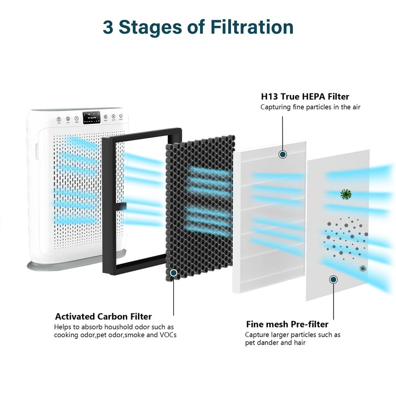 FCFMY 3 Packs E-200 True HEPA Replacement Filters Compatible with