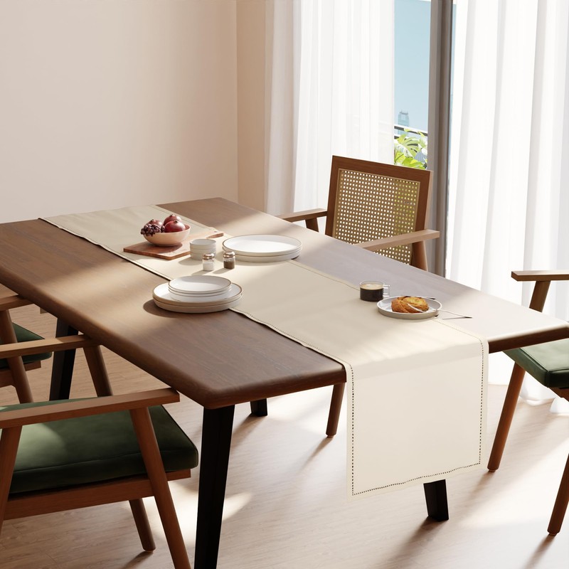 Encasa XO Table Runner | Pure Cotton with Hemstitch Design