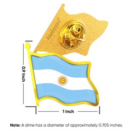 Argentina Flag Lapel Pin - Enamel Metal National Badge | World Travel Souvenir Gifts for Men & Women | Country Flag Patriotic Brooch Bulk Pack of Pins for Hat, Tie, Clothes, Backpack (1pc)