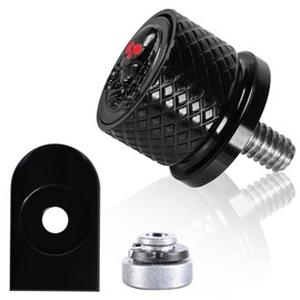Sresk Motorcycle Fender Rear Seat Bolt 1/4"-20 Thread Screw Nut Kit with Mounting Knob Cover for Harley Softail Dyna Fatbob Sportster CVO Touring Electra Glide Street Glide1996-2025 (Black 03)