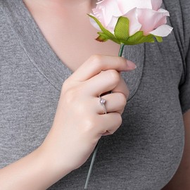 S925 Sterling Silver Delicate Stackable Rings with October Birthstone for Women Girls - Pink Teardrop Stone Tiny Stacking Ring Knuckle Rings Band Size 9 for Teens Daughter Friends Christmas Anniversary Birthday Gifts Jewelry