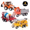Driven by Battat – 4-Pack of 7 Construction Toy Trucks