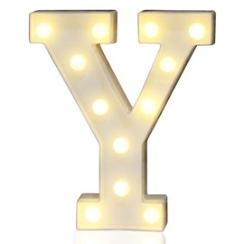 Pooqla LED Marquee Letter Lights Sign, Light Up Alphabet Letter for Home Party Wedding Decoration Y
