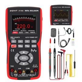 ZOYI ZT-702S Digital Oscilloscope Multimeter, 9999 Counts, True RMS, AC/DC Volt and Amp Meter750V/1000V, 10A Current,Temperature -20℃~1000℃, 1MHz Frequency, Auto-Ranging