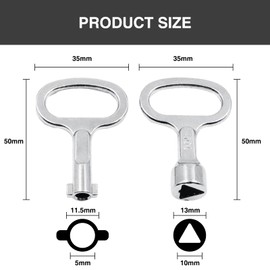 COWANIEE 4 Pcs Meter Box Key Set, Triangle L-Type Gas Key for Meter Reading