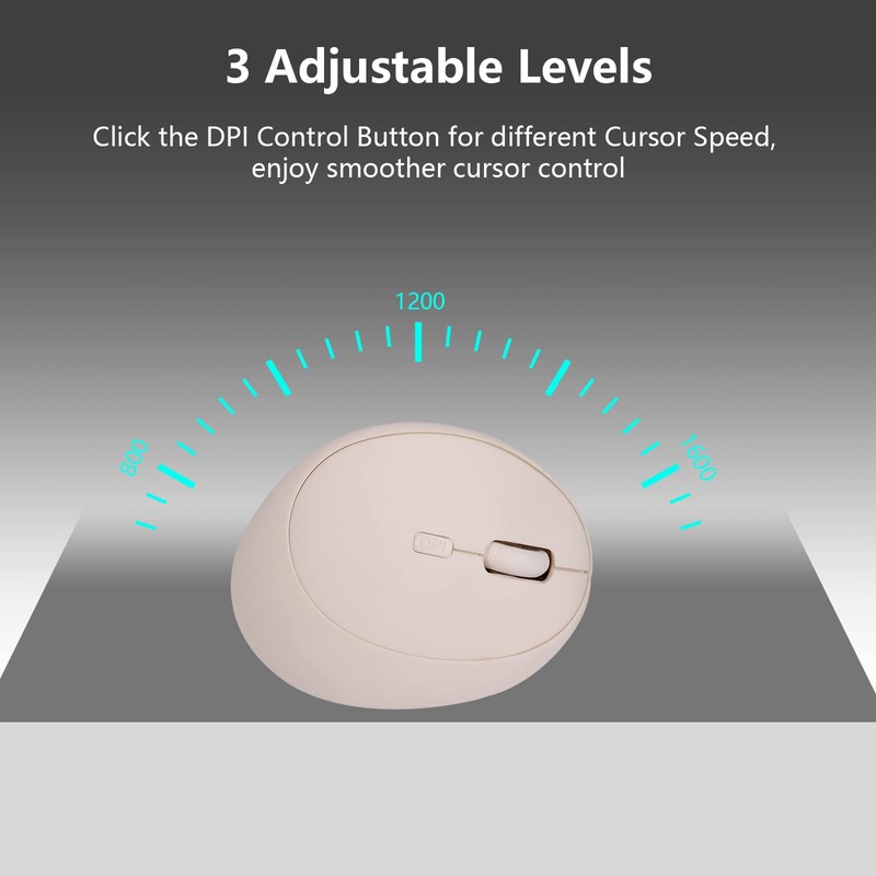 Super Space Ergonomic Wireless Computer Mouse, White, Unisex