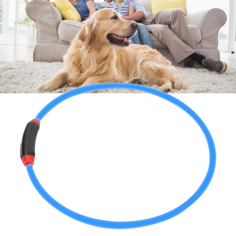 USB Rechargeable Adjustable DIY Cutting LED Dog Bite Resistant Collar