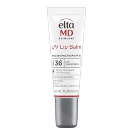 EltaMD Bálsamo labial UV SPF Protector solar, protector solar Bálsamo labial con SPF 30+, protege los labios secos agrietados, óxido de zinc transparente, tubo de 0.28