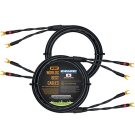 WORLDS BEST CABLES 1.5 Meter - Canare 4S11 – Audiophile Grade - HiFi Star-Quad Speaker Cable Pair with Eminence Gold Spade Connectors