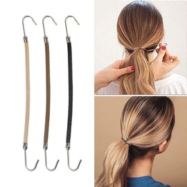 10 ganchos para peinar el cabello, ganchos de doble gancho, bandas elásticas para el cabello, diadema de goma, convenientes, como se describe
