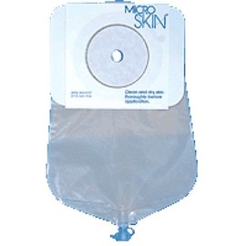 Cymed One-piece Urostomy Pouch with Cut-to-fit MicroSkin Barrier and 3mm Thin MicroDerm Washer 1-1/2" Stoma Opening, 9" L, Clear, Odor-proof Film, Comfort Backing, Latex-free (Box of 10 Each)
