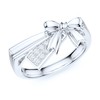 PRSTANI Solid Sterling Silver Lovely Bowknot Simulated Round Brilliant Cut