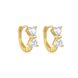 MIKAMU Women's Ribbon Ring, CZ Diamond, 925 Silver, Sterling Silver, Hypoallergenic, Popular, Hoop Earrings, Women's Jewelry, Includes Exclusive Box, Silver, Diamond