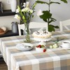DII Tri-Color Check Collection 100% Cotton Tabletop, Tablecloth, 52x52, Stone